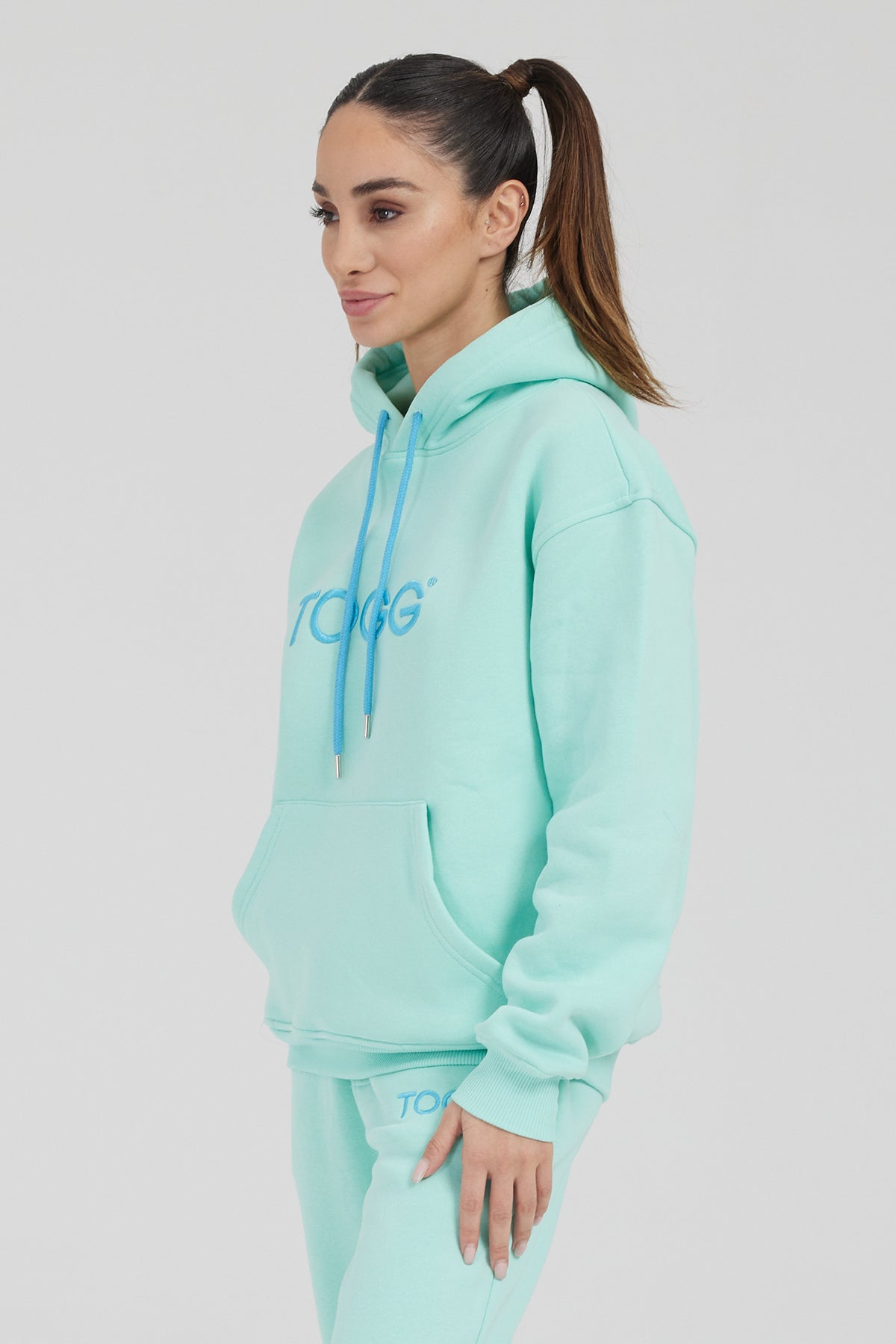 Turquoise Hoodie Tracksuit Set