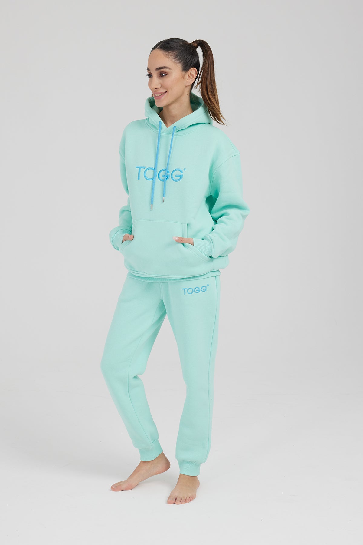 Turquoise Hoodie Tracksuit Set
